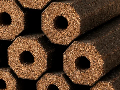 Древесные пеллеты 6 мм — фактура распила